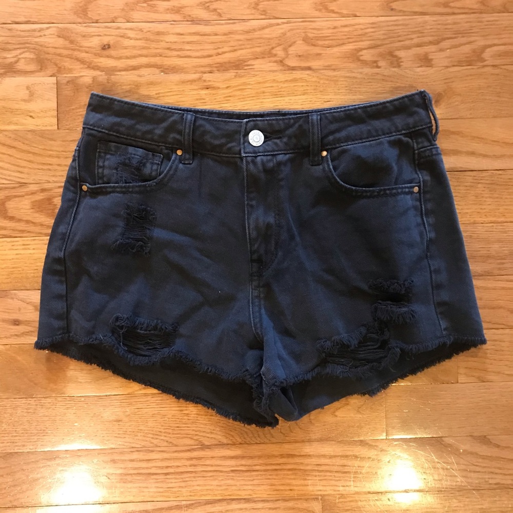Pacsun Black Ripped Jean Shorts
